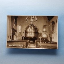 Braunton Postcard Devon C1930 Real Photo St Brannocks Church Interior