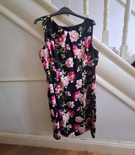Hobbs navy floral - shift, dress