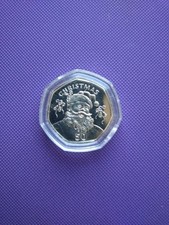 2017 Gibraltar Christmas Santa Claus 50P coin UNC