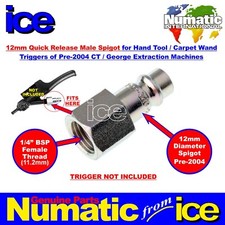 NUMATIC GEORGE CT370 CARPET CLEANING VALETING HAND TOOL MALE SPIGOT ADAPTOR 12MM