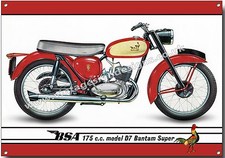 BSA MODEL D7 BANTAM SUPER METAL SIGN. A LICENSED B.S.A PRODUCT.© &™ BSA a4 red