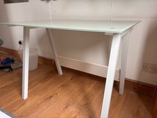 John Lewis Anyday James white metal and glass desk