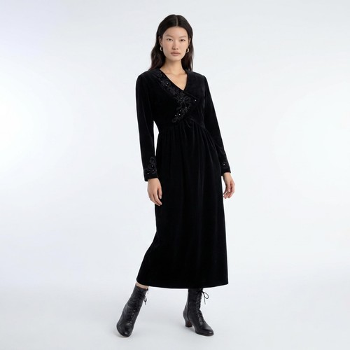 Laura ashley black velvet - black,