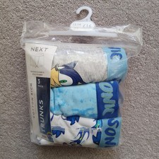 NEXT Boys Sonic Hedgehog Trunks / Boxers  3 Pk SIZE Age 13 - 14 Years New