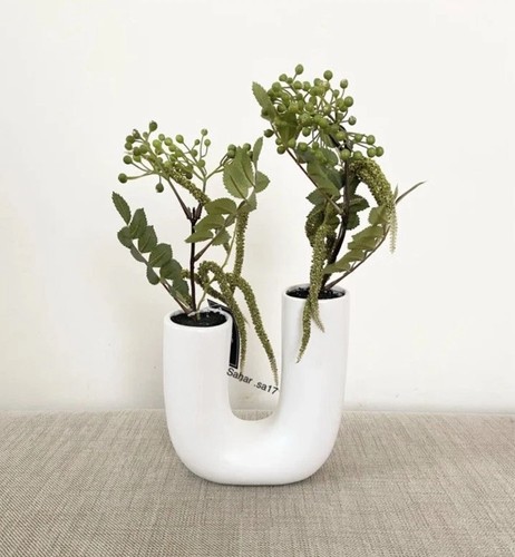 Next floral vase - vase, white