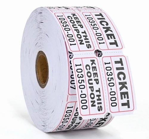 White raffle tickets x1000 - white,