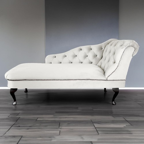 Cream velvet chaise lounge - chaise,