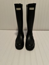 Hunter W12 M10 43 Balmoral Zip Commando Tall Boots Black Vibram Sole Royal Full