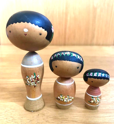 Japanese kokeshi dolls - , x3