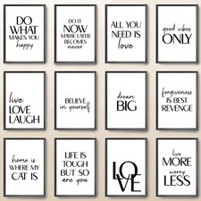 Inspirational Motivational Wall Art Funny Text Prints Posters Quotes Decor