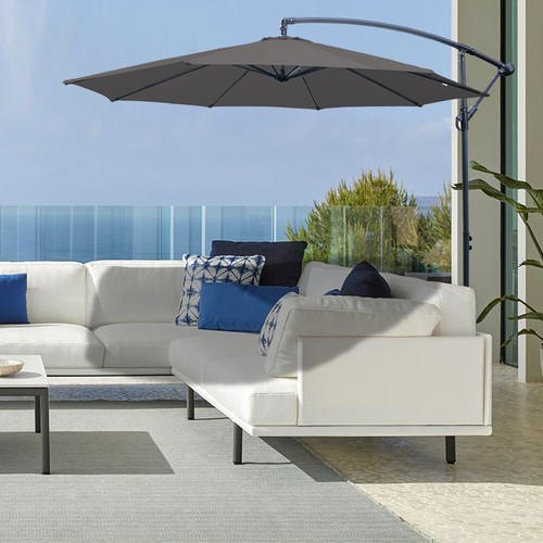 Grey garden banana parasol - grey,