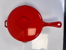 VTG 1960s COPCO Cast Iron Enamel 12" Skillet w Lid Red Denmark Michael Lax