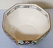 Mason's Ironstone Appliqué Black and Orange Design Octagonal Bowl with Border