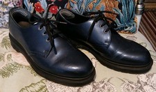 DR MARTENS Doc Martens Ladies Metallic Blue Leather THE ORIGINAL Loafers 38/UK 5