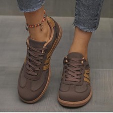 Women’s Stylish Round Toe Casual Shoes, Retro Lace Up Fashion trainers