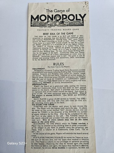 Monopoly 1957 1960s edition - monopoly,