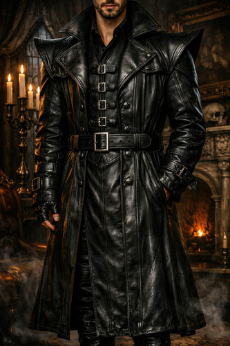 Mens gothic black leather - mens,