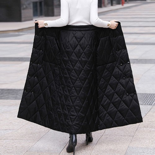 Women padded long skirt thick - padded,