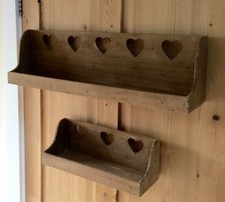 Rustic Wall Shelf Heart Cutout