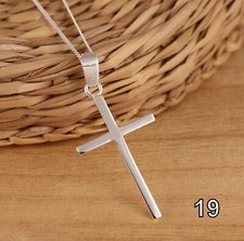 Solid 925 Sterling Silver Plain Cross Crucifix Pendant Various Design and Sizes