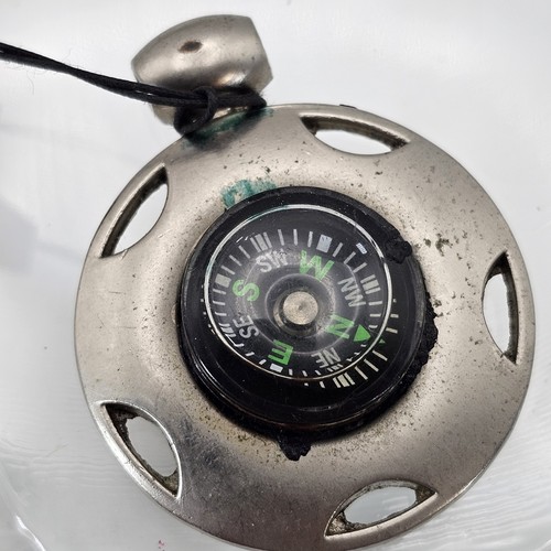 Compass pendant silver tone - pendant,
