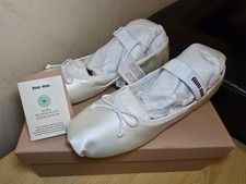 Miu Miu White Ballet Flats, UK Size 7