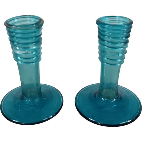 Vintage blue glass candle - vintage,
