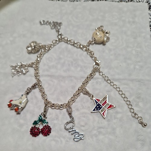 Silver bracelet charms - silver,