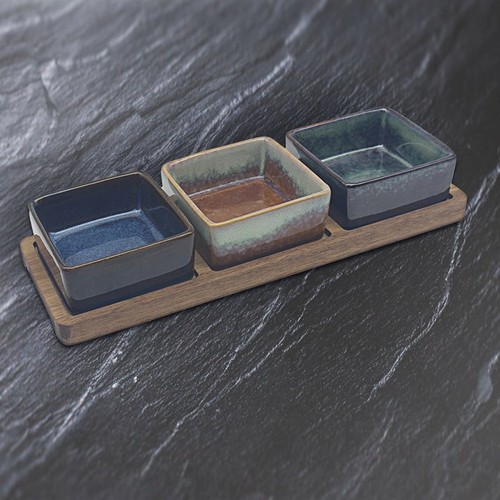 Snack dishes 3pc square - 3pc,