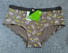 XBOX Grey Novelty Knickers with Black Glitter Waistband Size 12 New with tag 