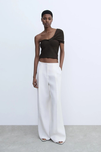 Zara brown asymmetric - knit, one