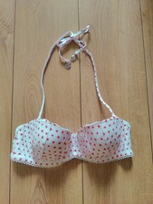 NEW DEBENHAMS WHITE NEON ORANGE BIKINI TOP BRA 34C