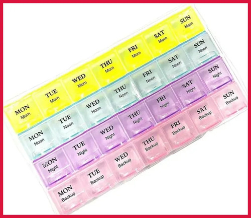 Weekly pill box day - pill,