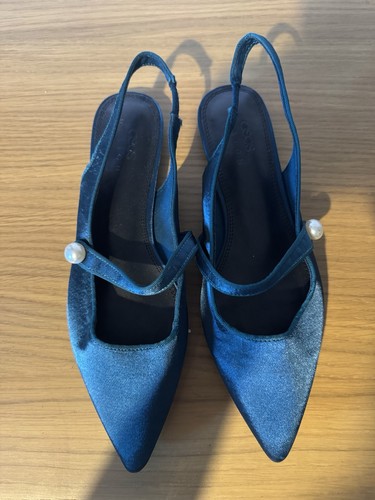 Asos teal satin pointed - asos,
