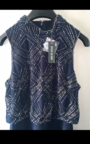 River island navy - navy, chiffon