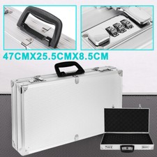 47x25.5x8.5cm Aluminium Pistol Gun Foam Pad Flight Case Camera Tool Storage Box