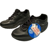 Therashoe Olea Womens 8.5W Wide Black Leather Toning TS Sport Shoe Sneaker READ