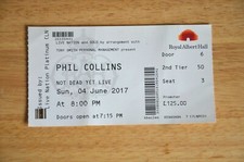 PHIL COLLINS - Concert Ticket (Used) - Royal Albert Hall - 4th June 2017
