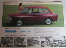 1964 SINGER CHAMOIS MK1 BROCHURE. 2 PAGE.