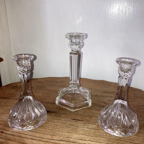 Trio vintage pressed glass - of,