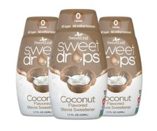 Sweetleaf Sweet Drops - Flavored Stevia Sweetener Coconut Pack of 3 - Non-GMO