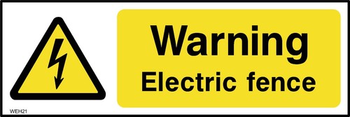 Warning electric fence sign - electric, or