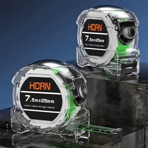 Fluorescent steel tape measure - steel,