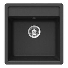 Schock Nemo N-100S Crystallite Granite Single Bowl Sink 490 x 510mm - Onyx Black
