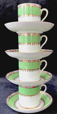 Antique 4 X Bone China Coffee Cups & Saucers Made For Hamptons Pall Mall London