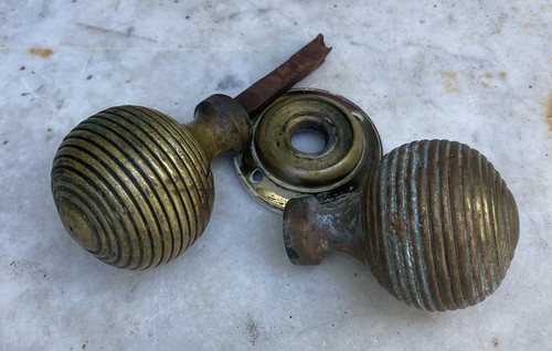Pair antique solid brass - pair,
