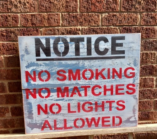Large painted garage warning - painted,