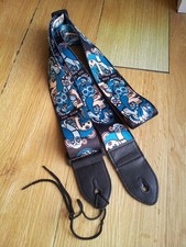 King Long " Rock You " Adjustable Guitar Strap Owl Teal Blue
