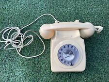 VINTAGE RETRO CREAM CORDED GPO TELEPHONE WITH ROTARY DIAL for display / parts