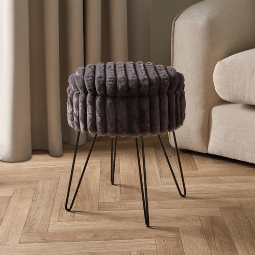 Ohs faux fur - fur, stool